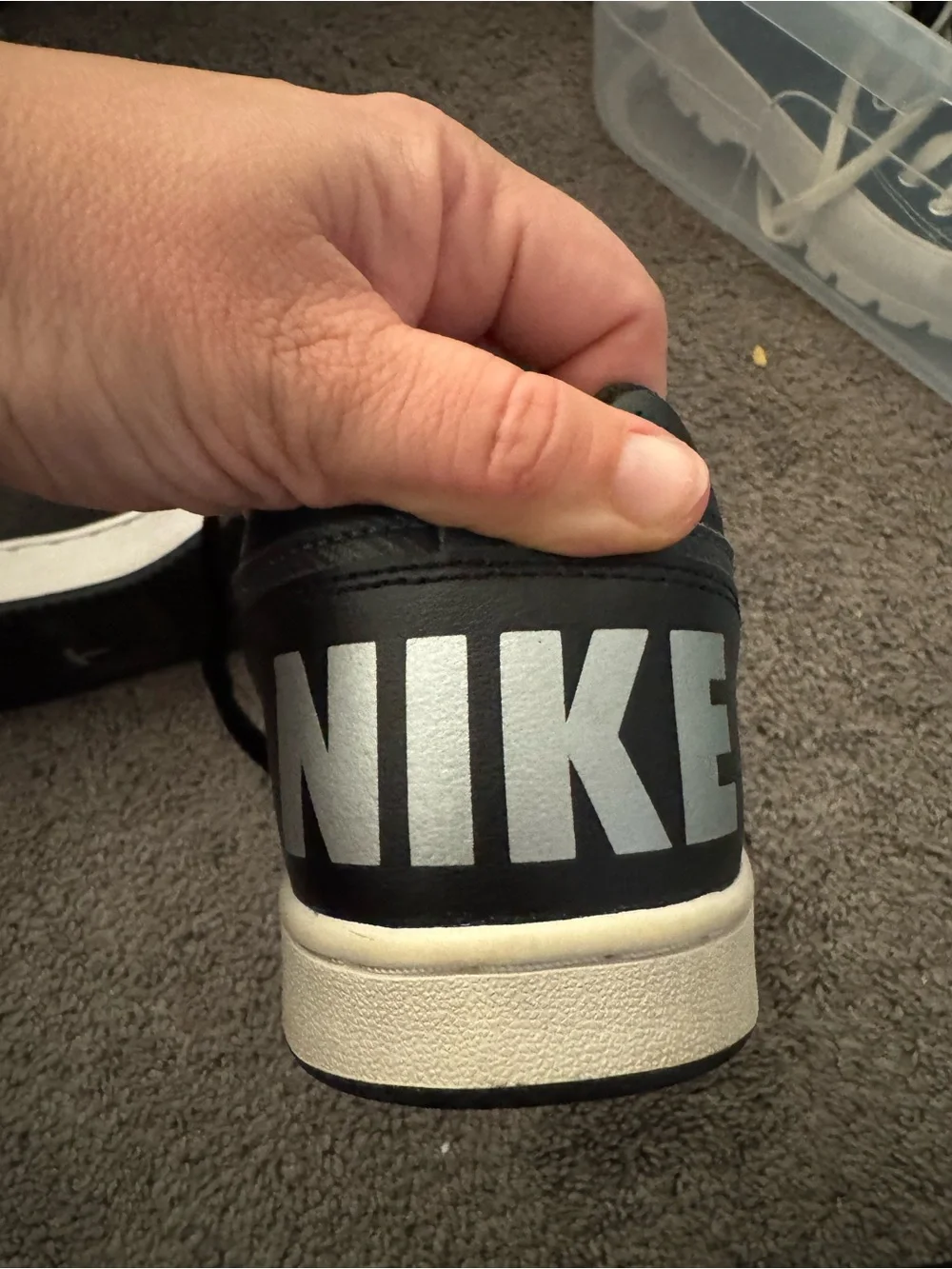 Nike Black and White Kids Court Borough Low-Top Sneakers Youth size 5.5 Shoes